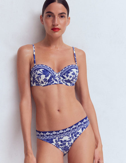 Klassische Bikinihose-Mazarinblau, Tigerparadies