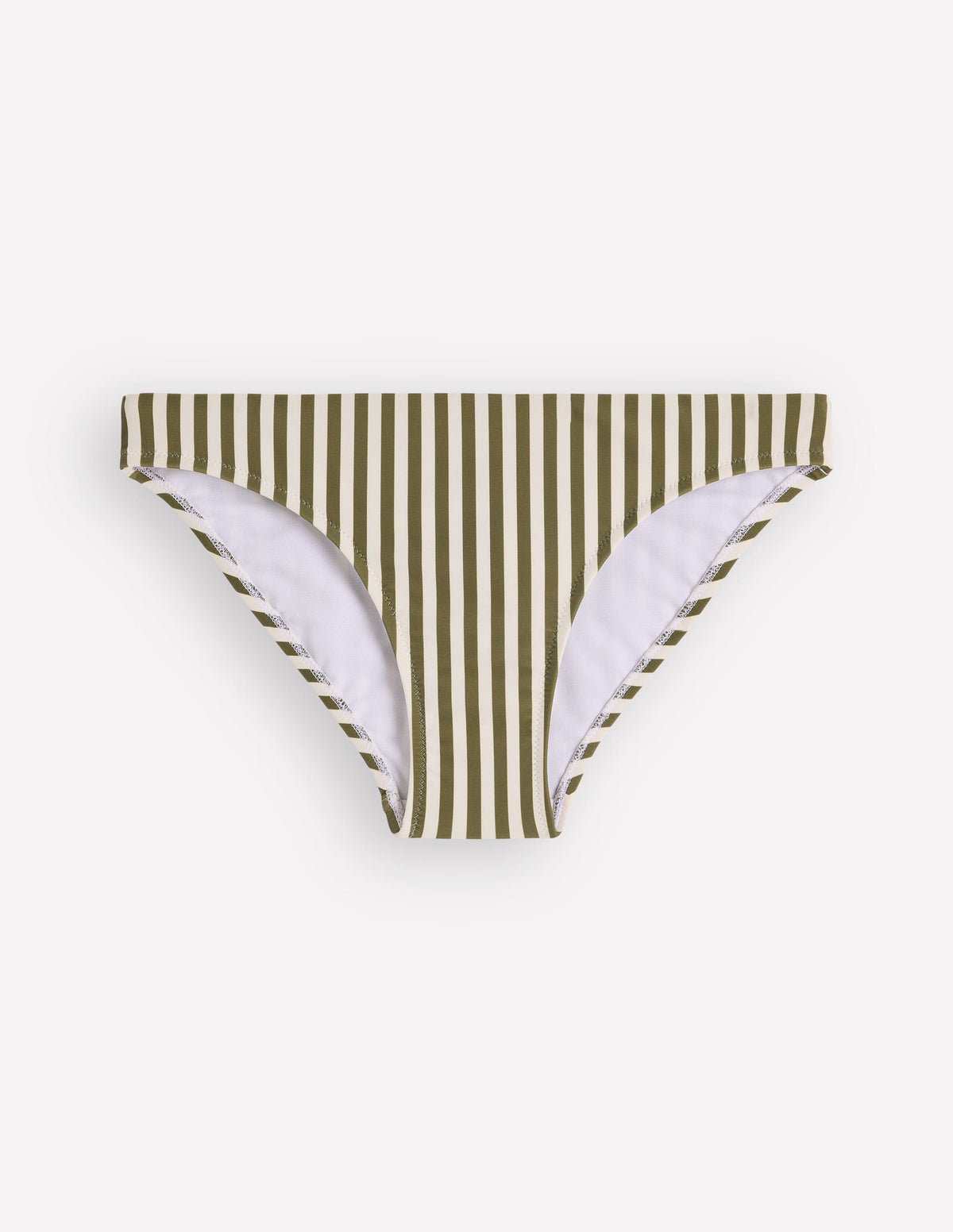 Klassische Bikinihose-Olivgrün, Naturweiß Streifen - Image 6