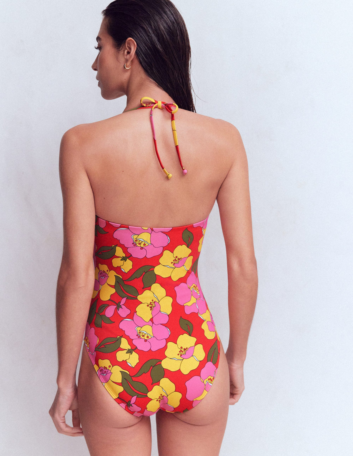 Paros Bandeau-Badeanzug-Rot, Strahlende Blüte - Image 3