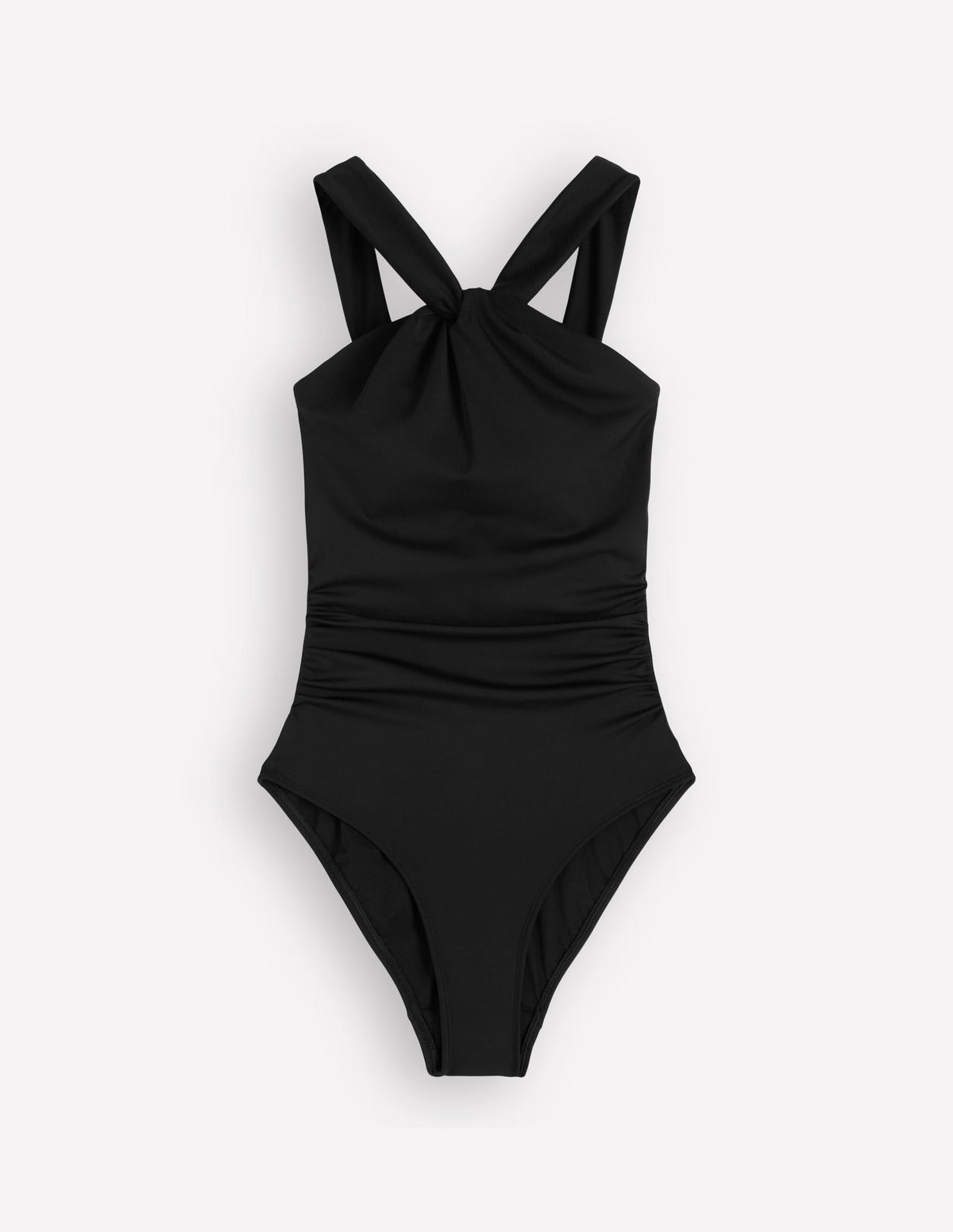 Pleated Strap Cross Swimsuit-Black - Image 6