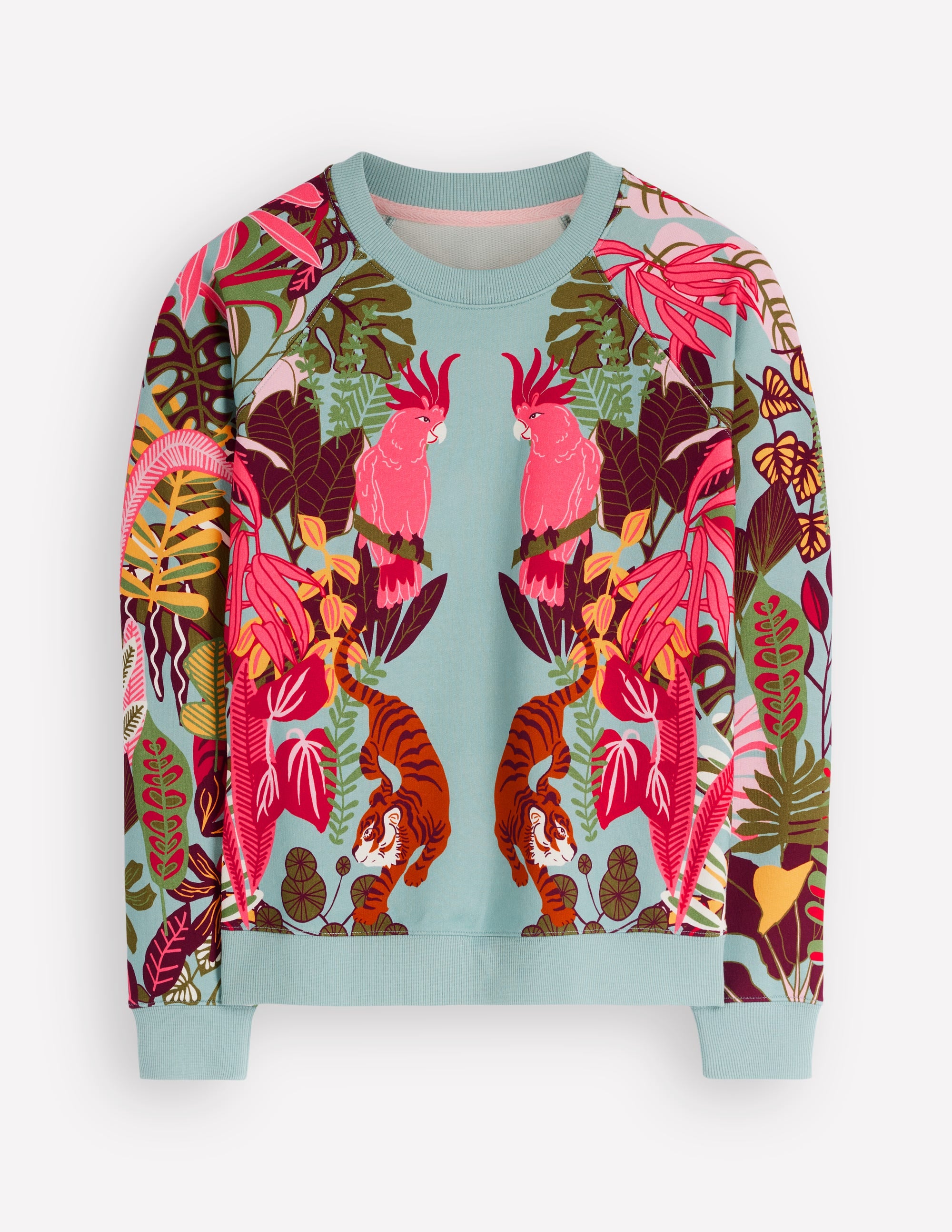 Rosa Bedrucktes Sweatshirt-Tropische Safari Platzierter Druck - Image 6