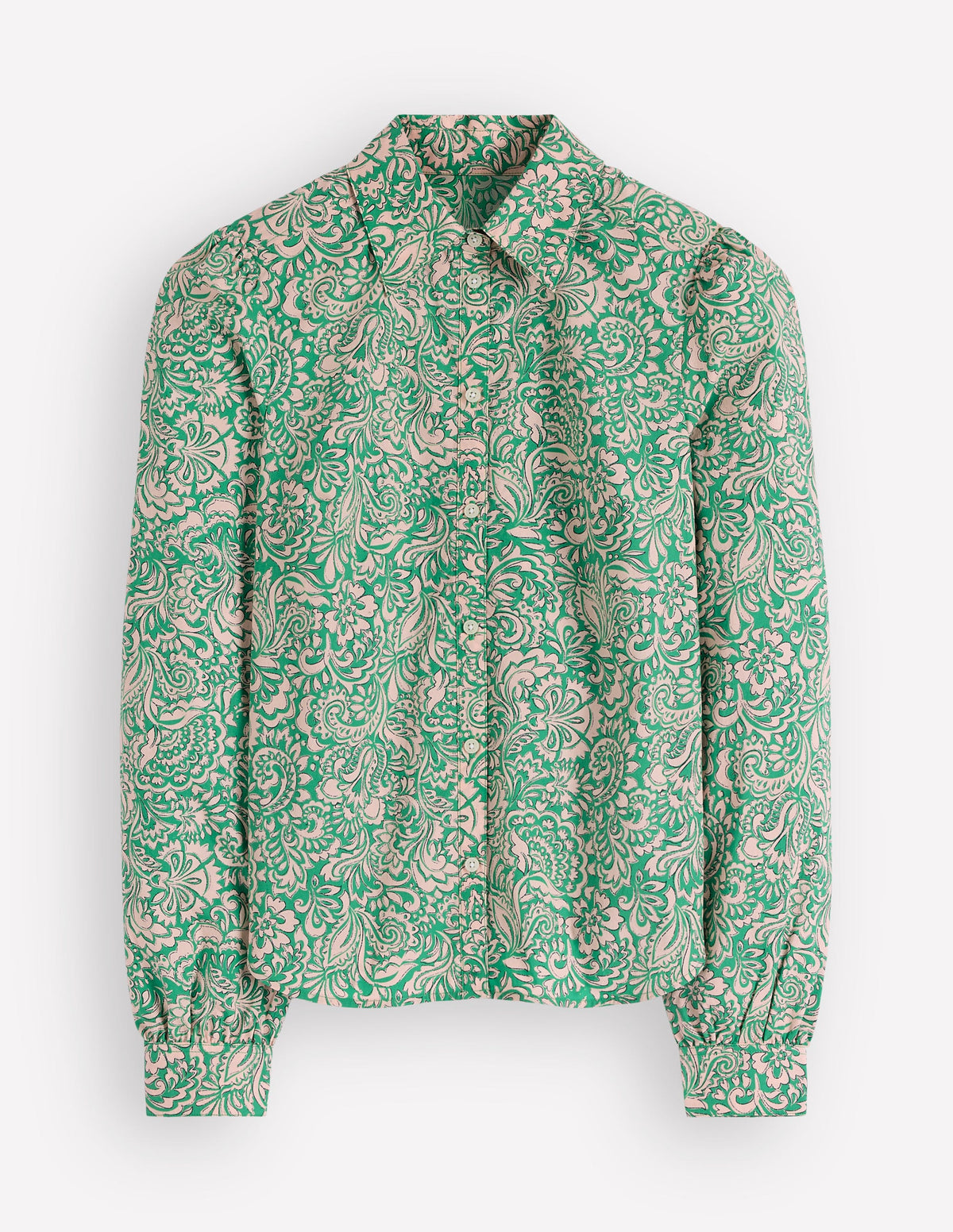 Cara Cotton Shirt-Aloe Green, Elaborate Gardenia - Image 6
