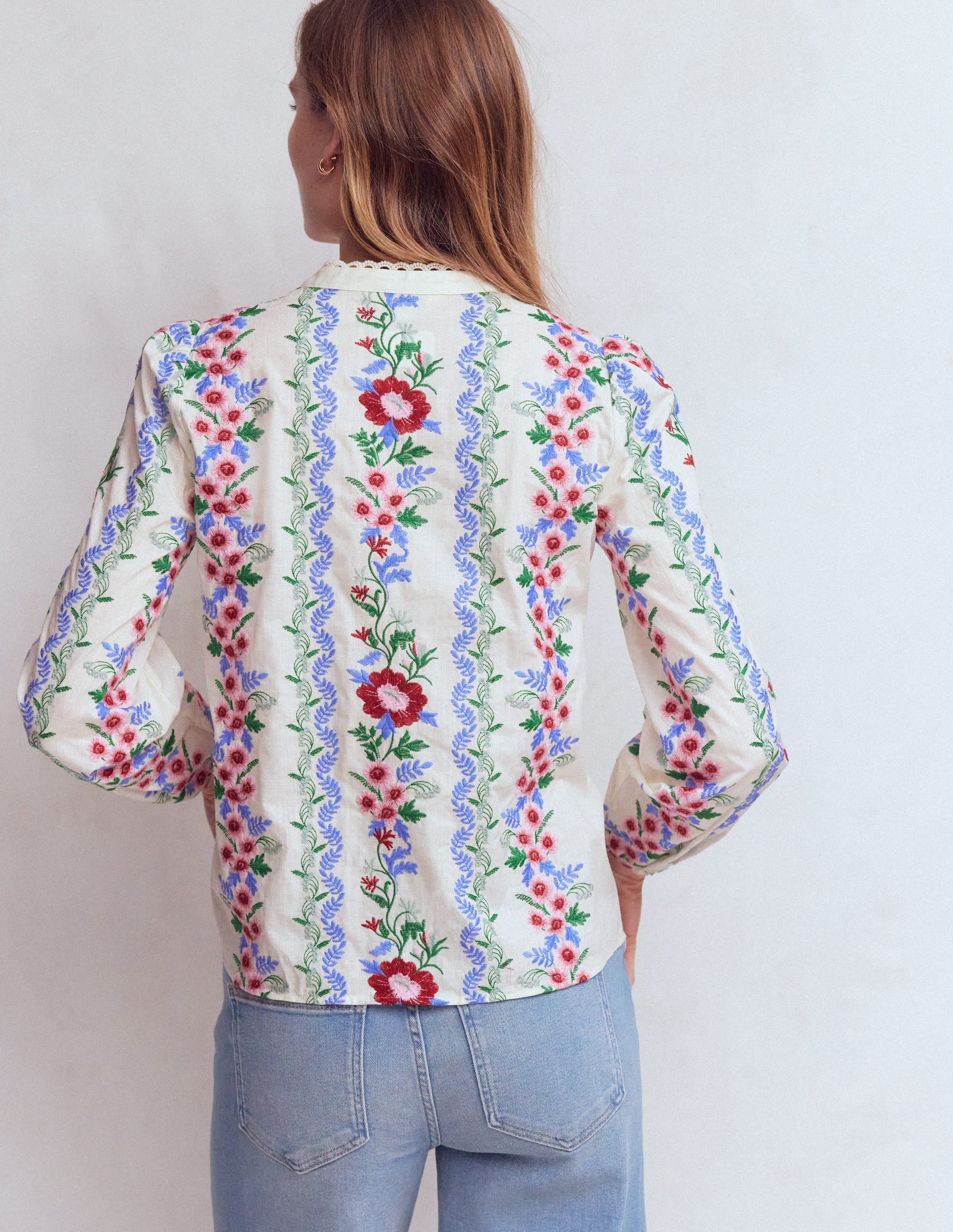 Top brodé à col cranté-Broderie florale - Image 3