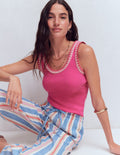 Maddie Top mit Besatz-Rosarot