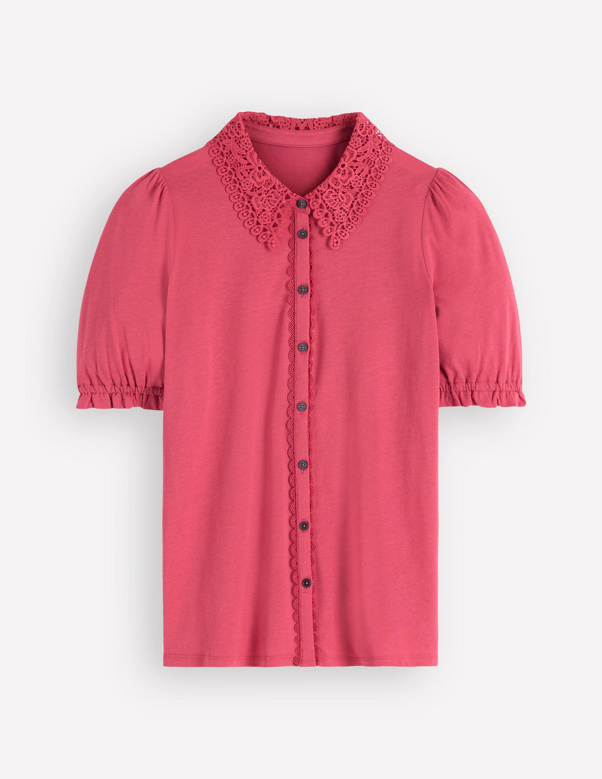 Nessa Broderie Collar Blouse-Cherry Blush - Image 5