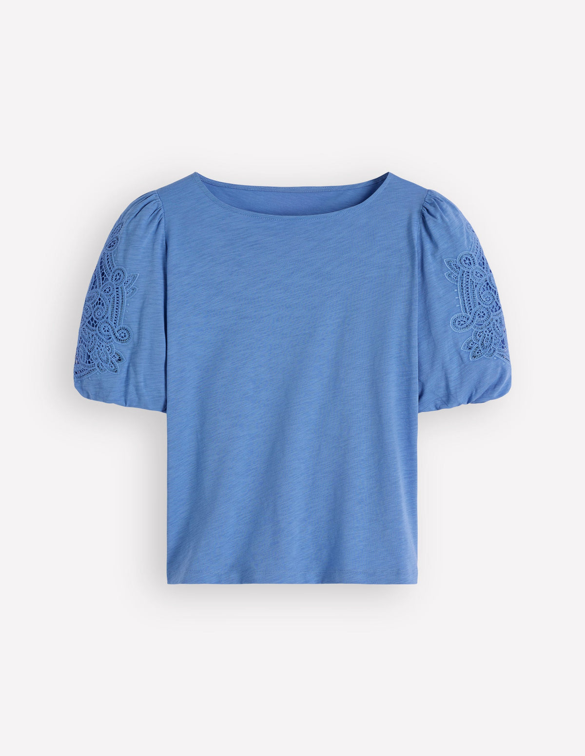 Jerseyoberteil mit Cutwork-Detail-Vergissmeinnicht Blau - Image 5