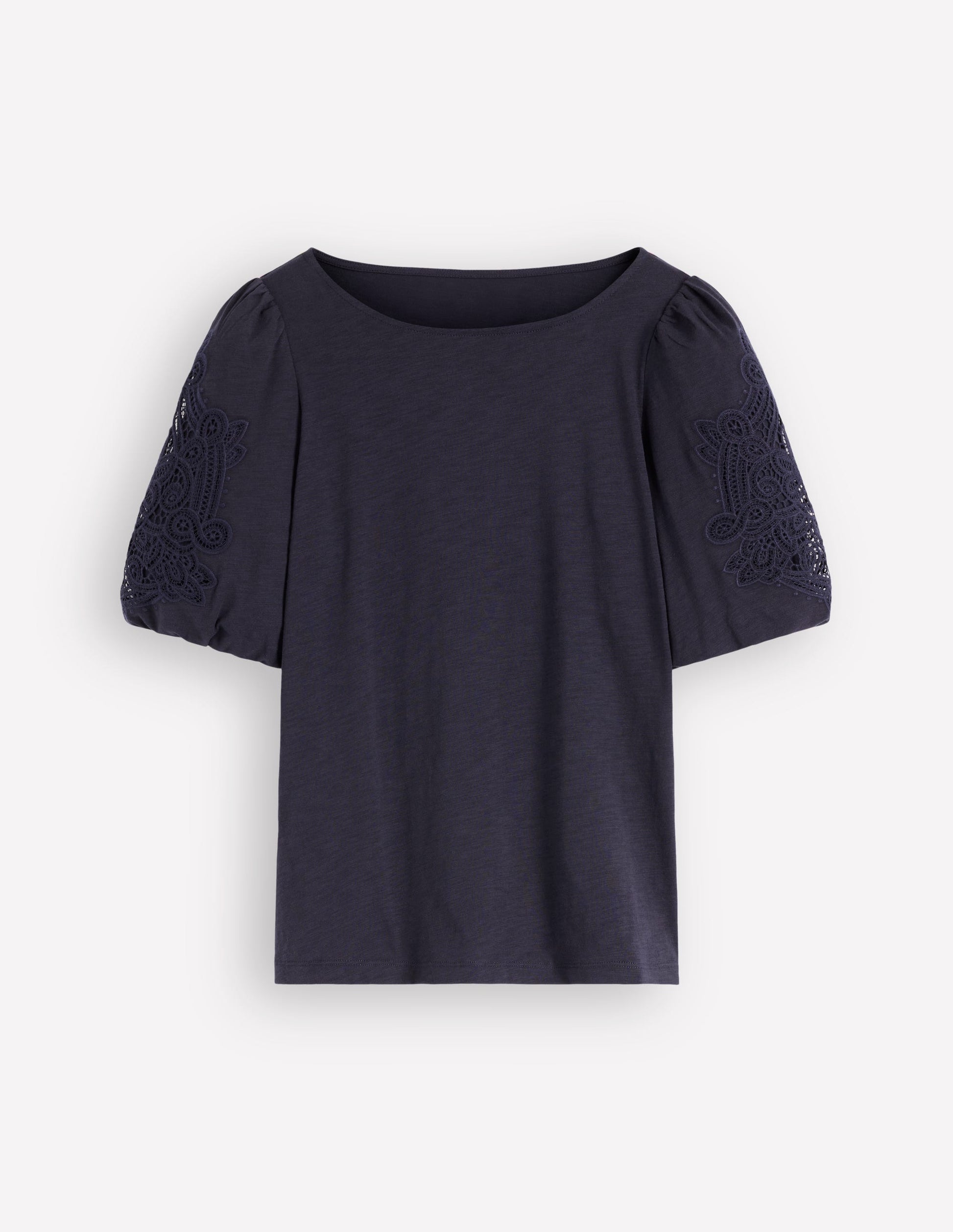 Jerseyoberteil mit Cutwork-Detail-Marineblau-6
