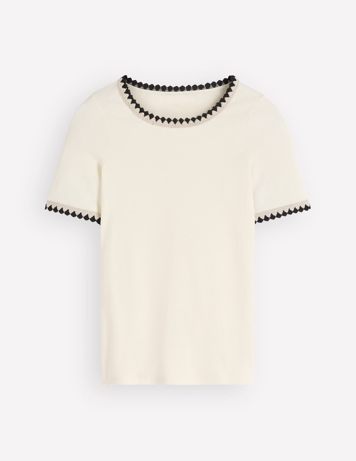 Maddie T-Shirt mit Besatz-Naturweiß mit Schwarz - Image 6