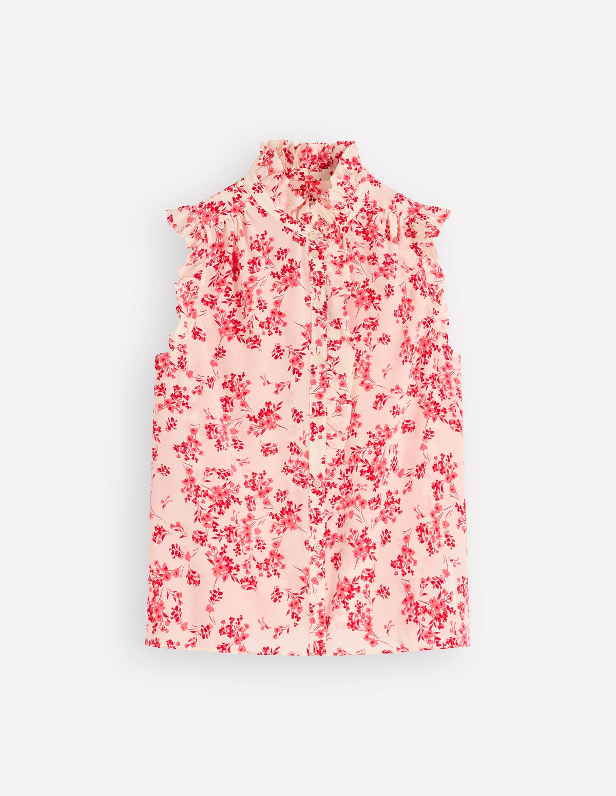 Isabel Ärmelloses Seidenoberteil-Rosa, Blütenpracht Monochrom - Image 7