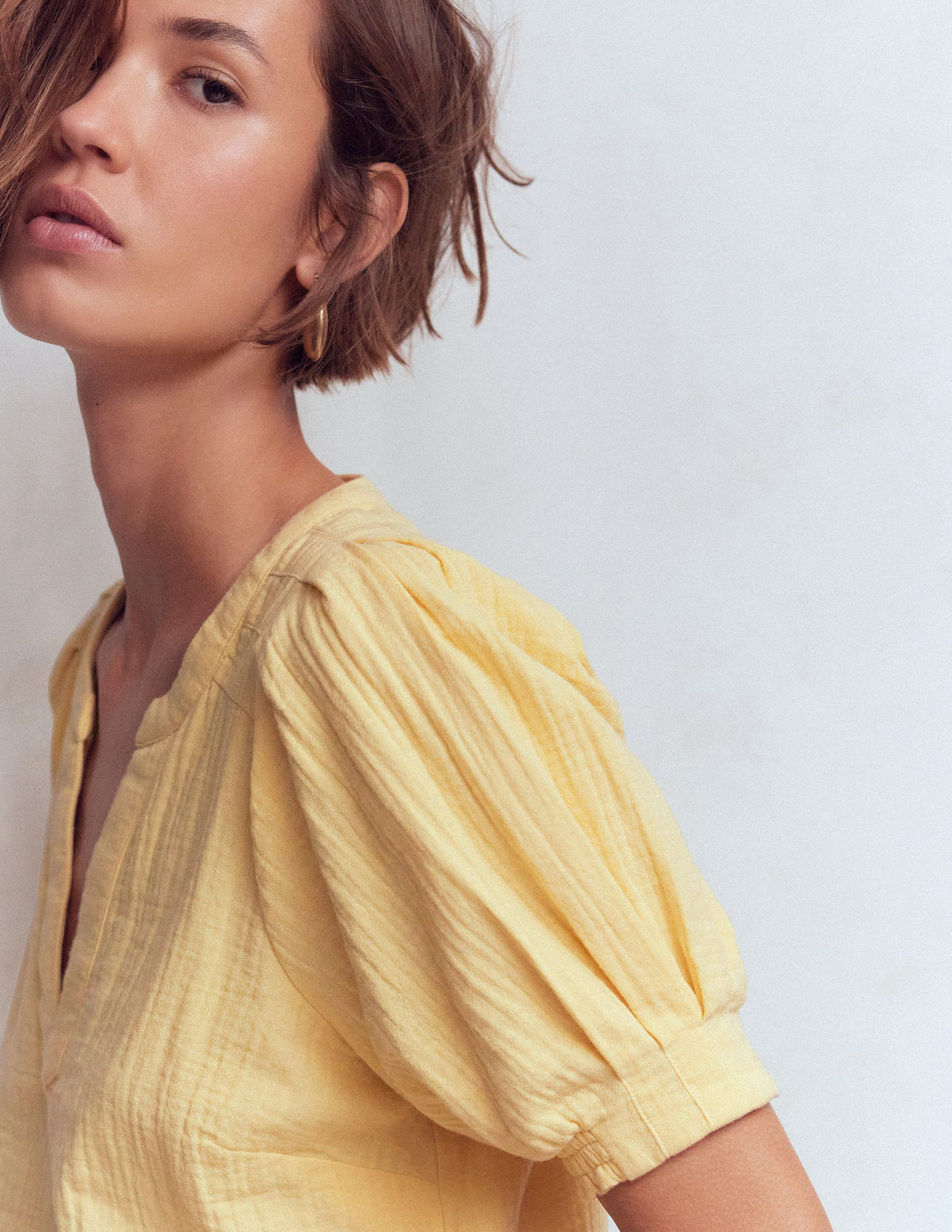 Top Rae double-étoffe-Jaune soleil-2