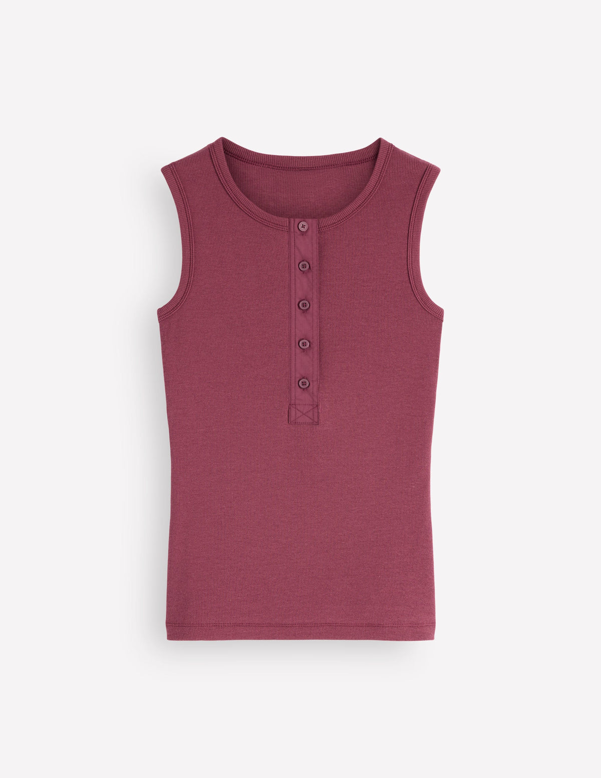 Geripptes Henley-Top aus Webmix-Bordeaux - Image 6