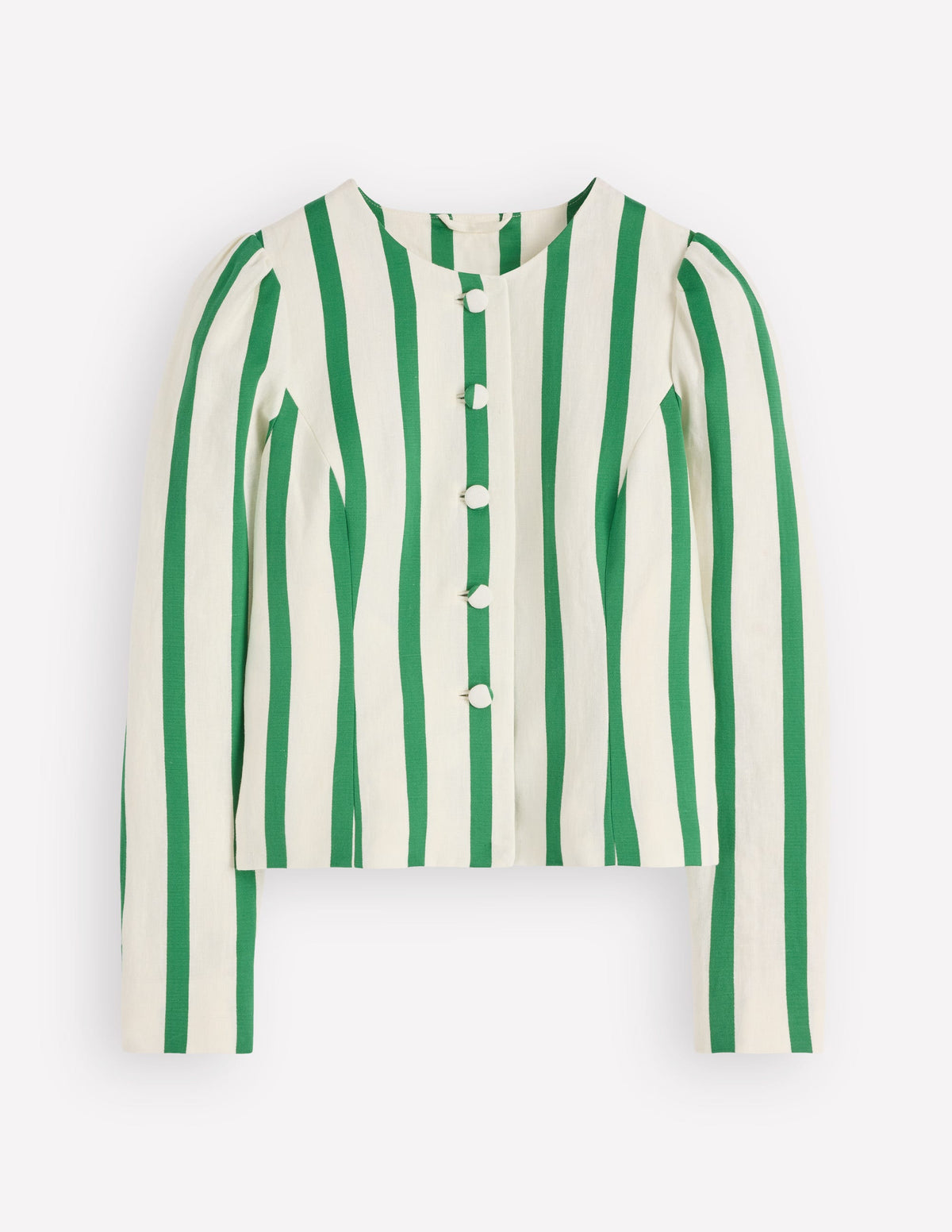 Salisbury jacke mit puffärmeln-Naturweiß, Frische Grüne Streifen - Image 7