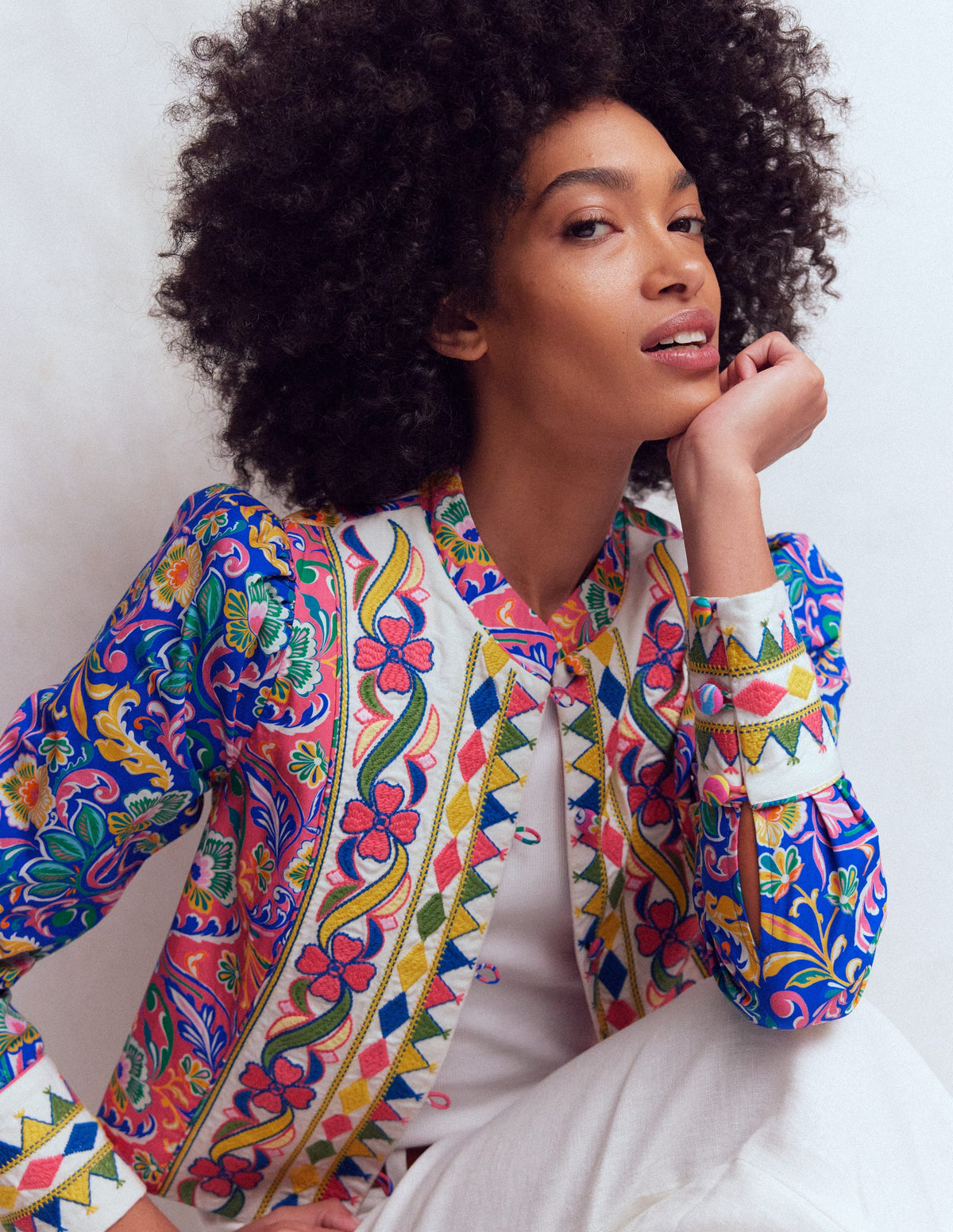 Veste imprimée à détails-Multi, motif Enchanting Bouquet-6