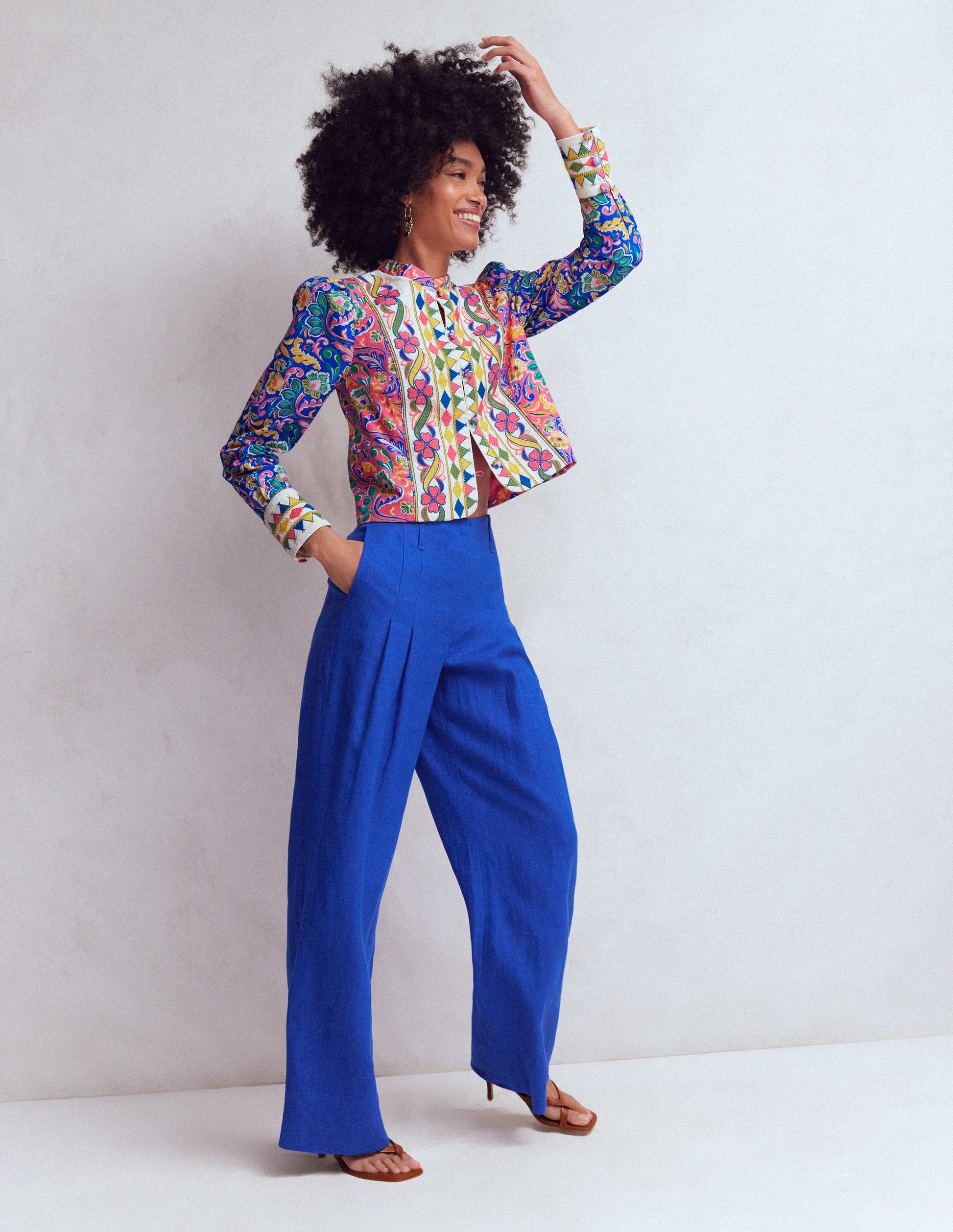 Veste imprimée à détails-Multi, motif Enchanting Bouquet-7