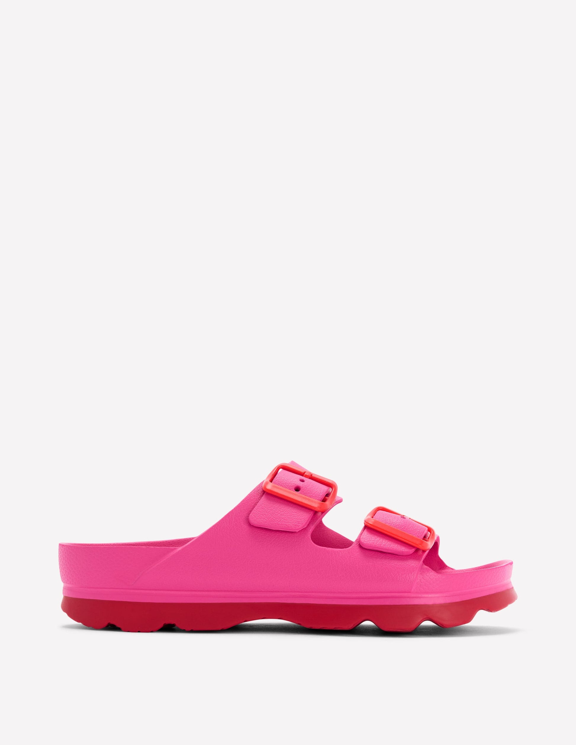 Lyla Pantoletten mit doppelter Schnalle-Pink/Rot-1