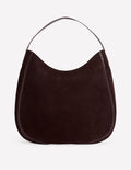 Hobo-Tasche aus Wildleder-Bitterschokolade