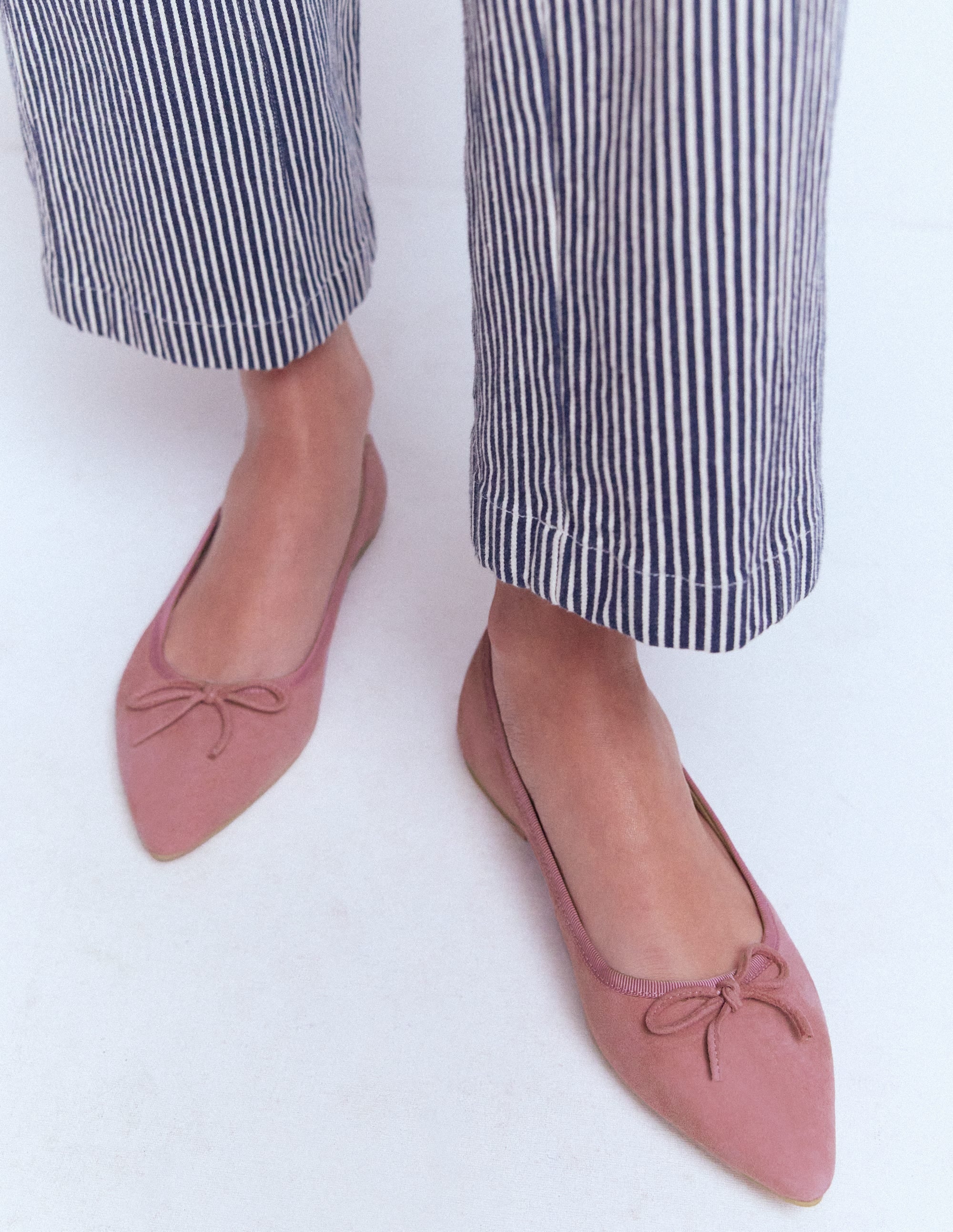 Point Flexi Sole Flats-Pink Suede - Image 3