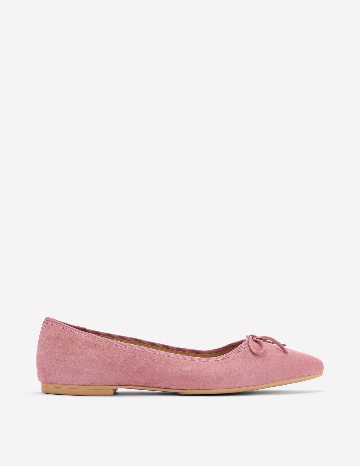 Point Flexi Sole Flats-Pink Suede - Image 1