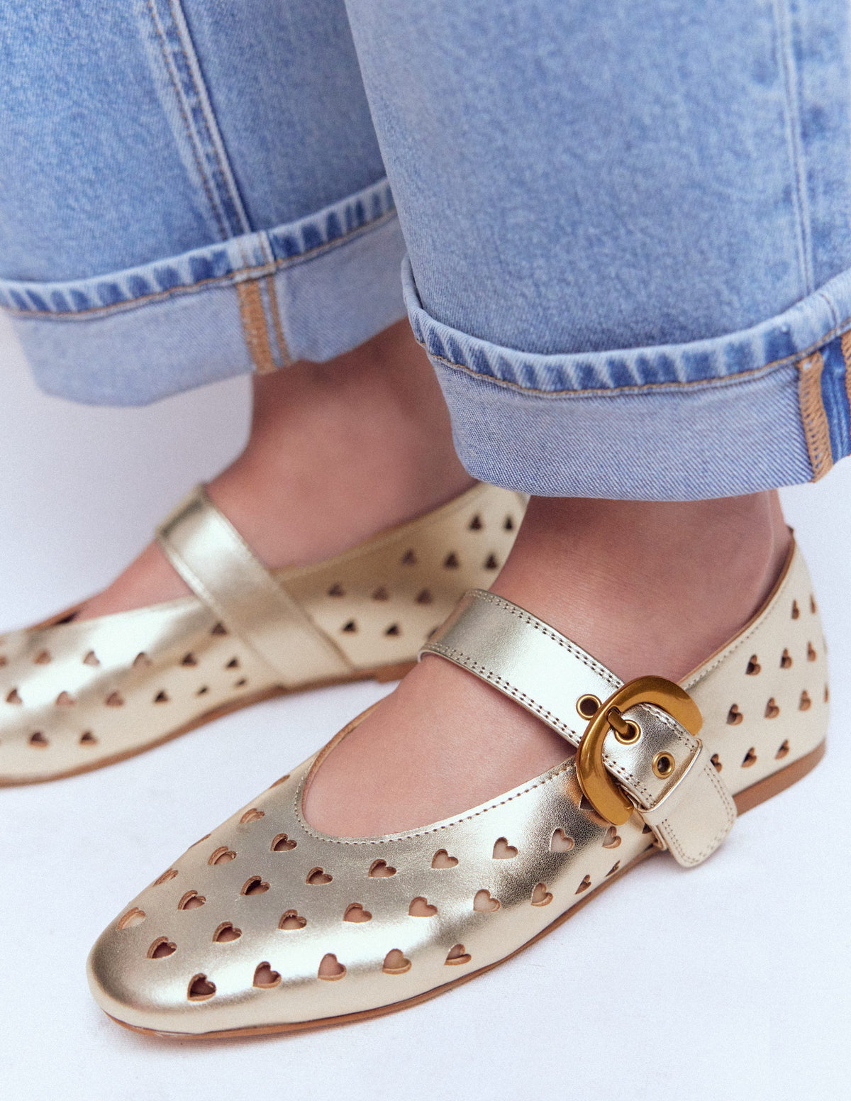 Kylie Flache Mary Janes mit Schnalle-Gold - Image 3