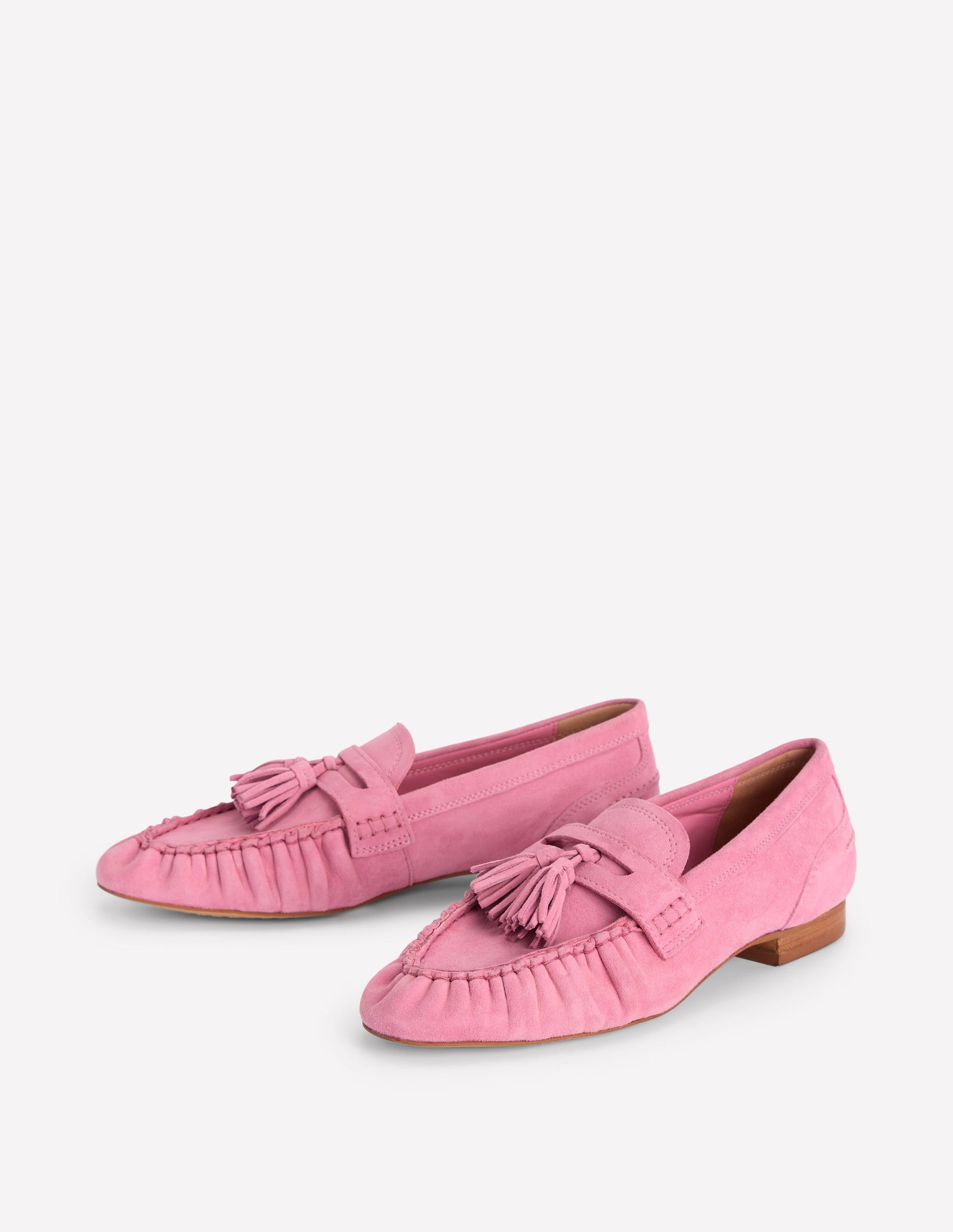 Weiche, geraffte Loafer-Rosa Parfait-4