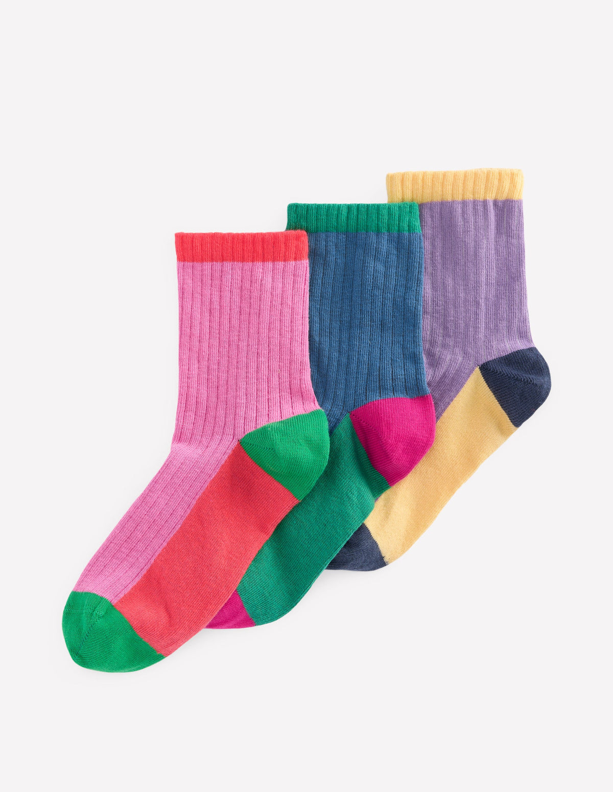 Socken in Blockfarben-Bunt-1