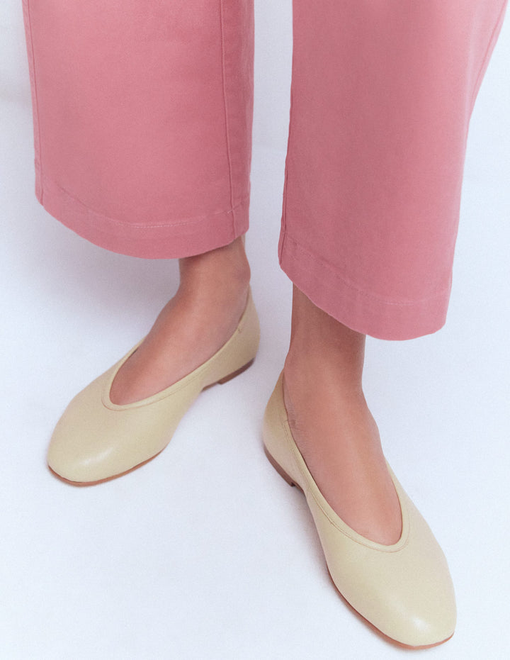 Ballerines couvrantes-Jaune beurre