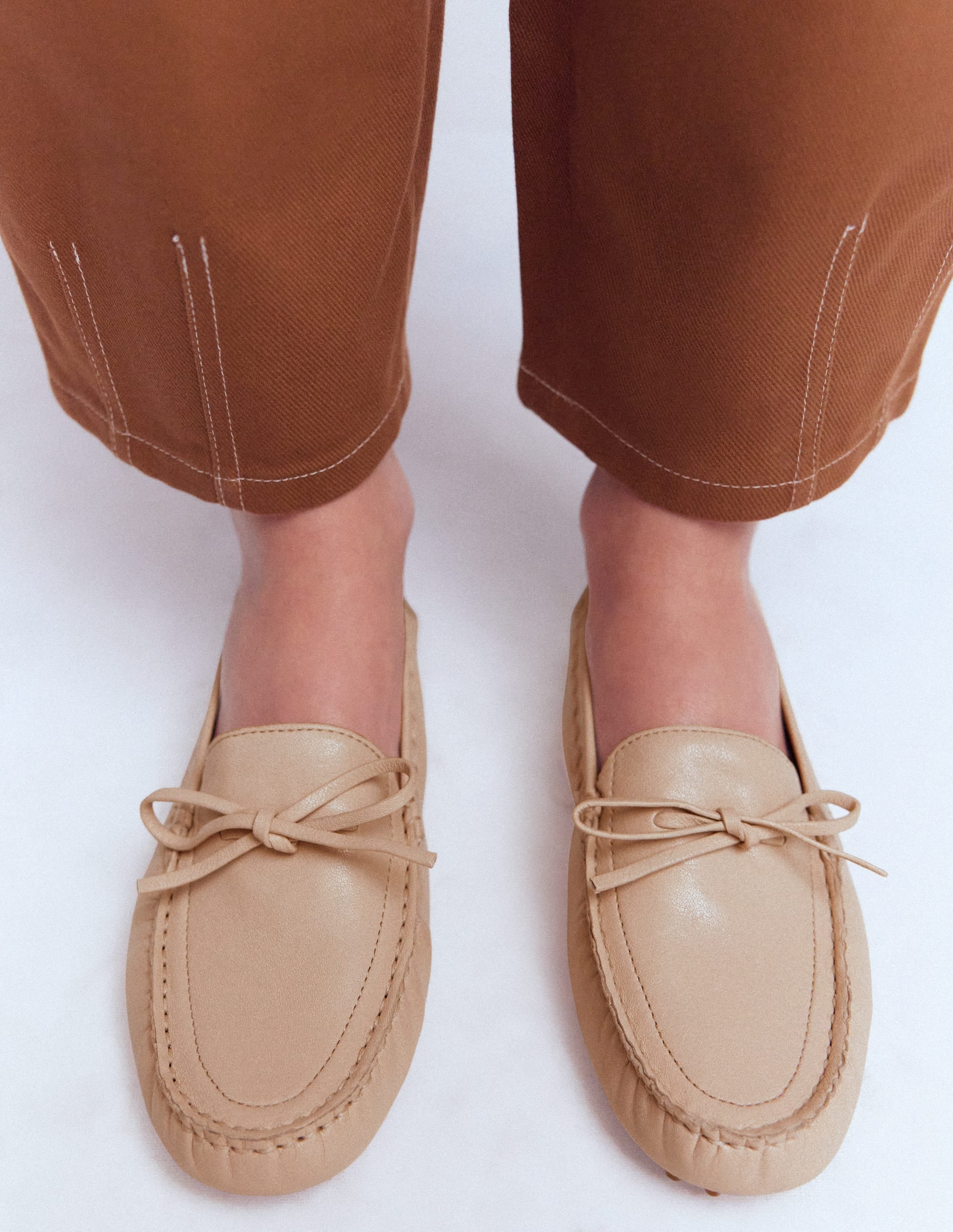 Heidi Genähte, weiche Loafer-Beige - Image 4
