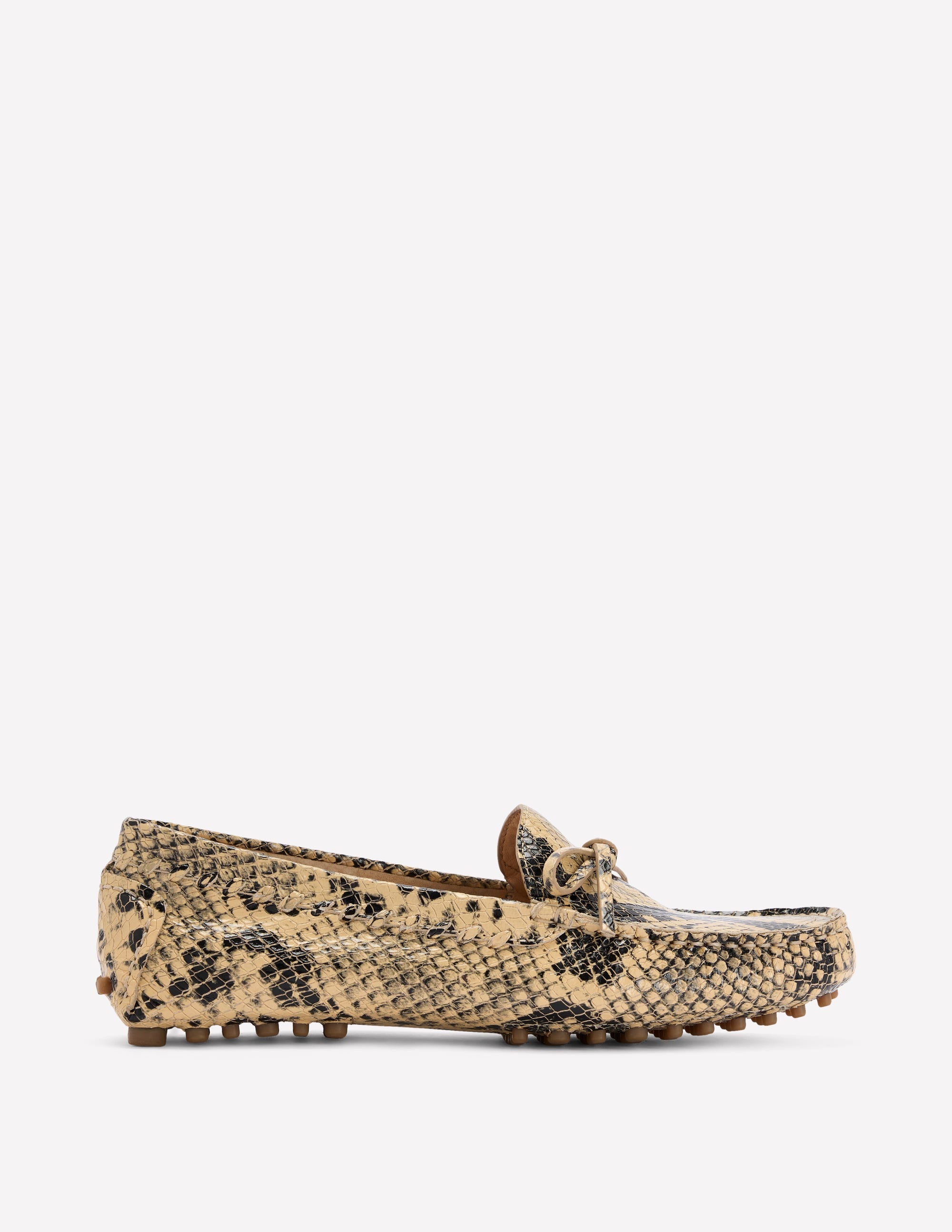 Heidi Stitched Soft Loafers-Snake - Image 1