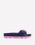 Lyla Pantoletten mit Schnalle-Marineblau/Rosa