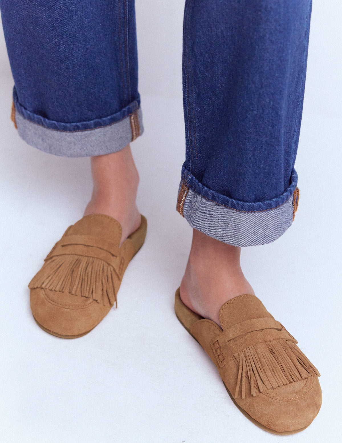 Sabots Etta façon mules avec franges-Fauve - Image 2
