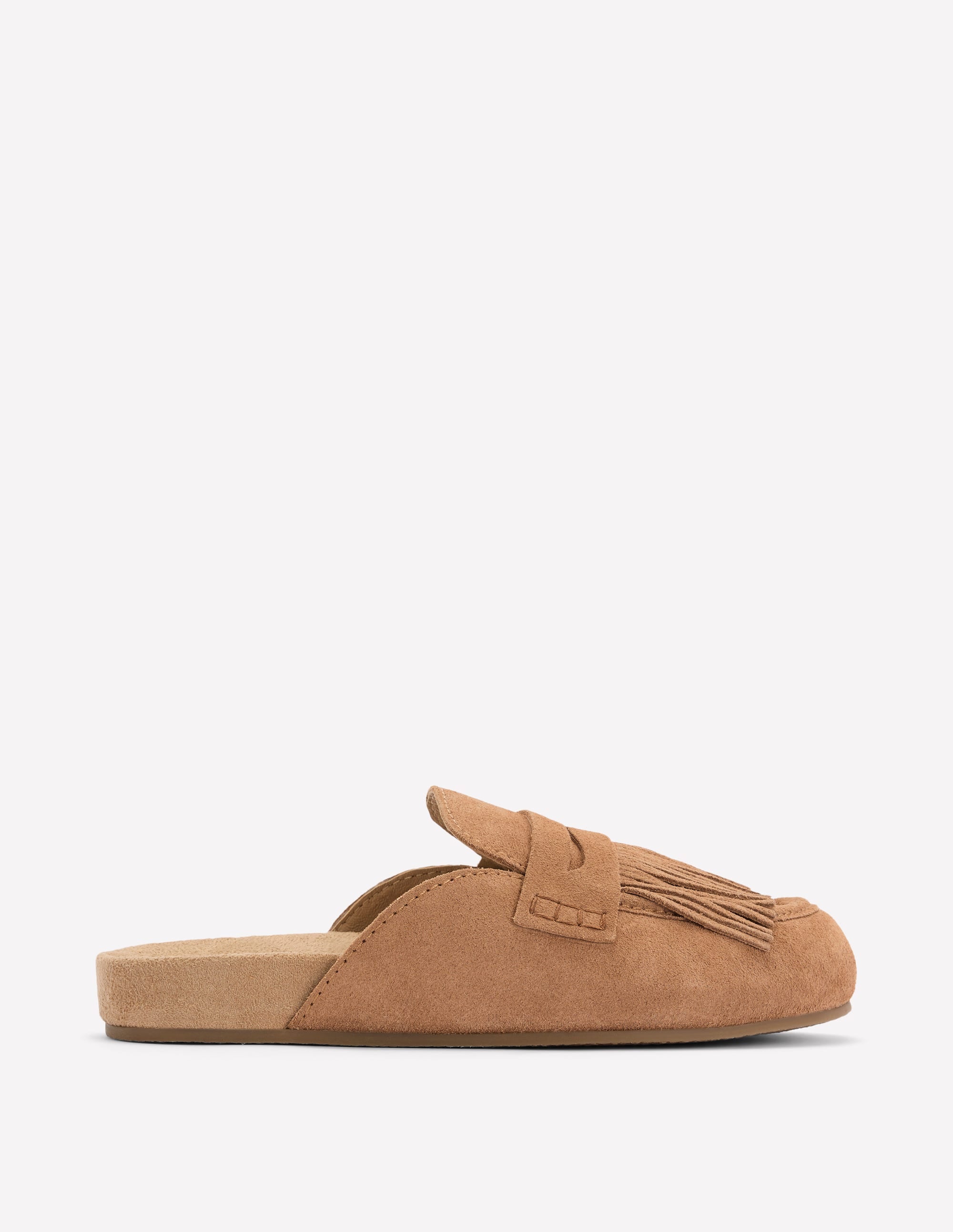 Sabots Etta façon mules avec franges-Fauve - Image 1