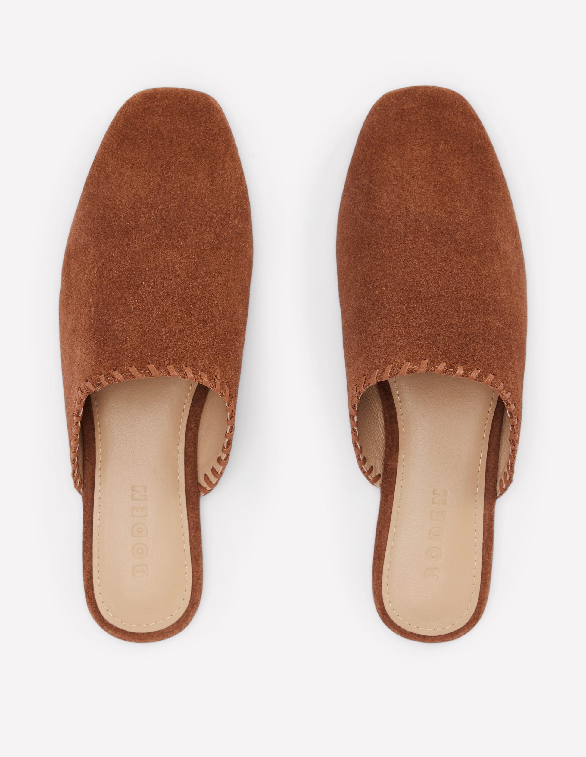 Mocassins façon mules-Daim fauve-5