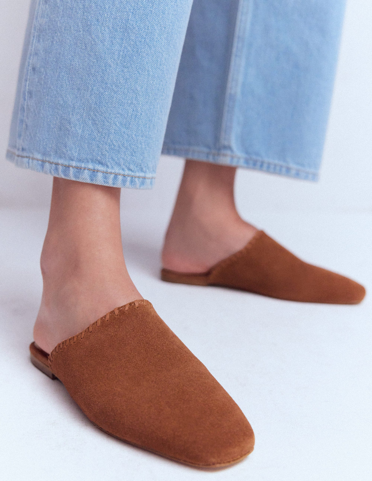 Mocassins façon mules-Daim fauve-2