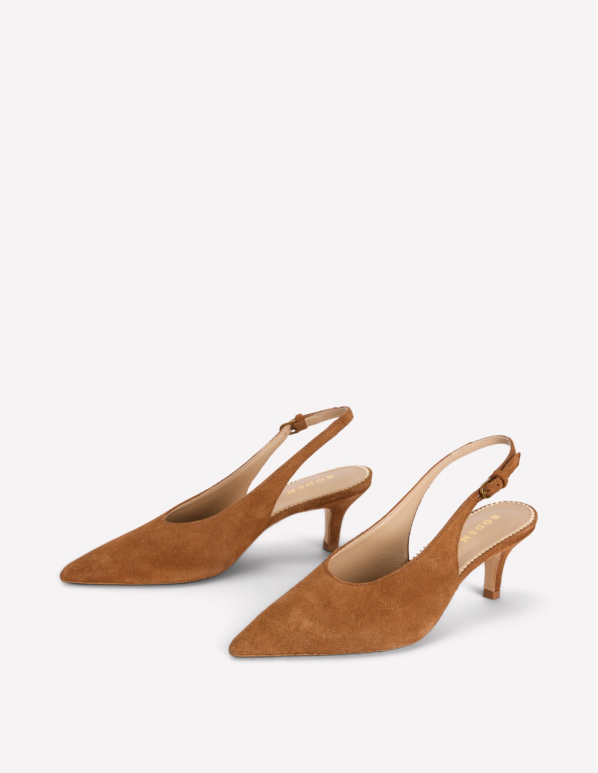 Hochgeschnittene Slingback-Pumps-Hellbraun - Image 4