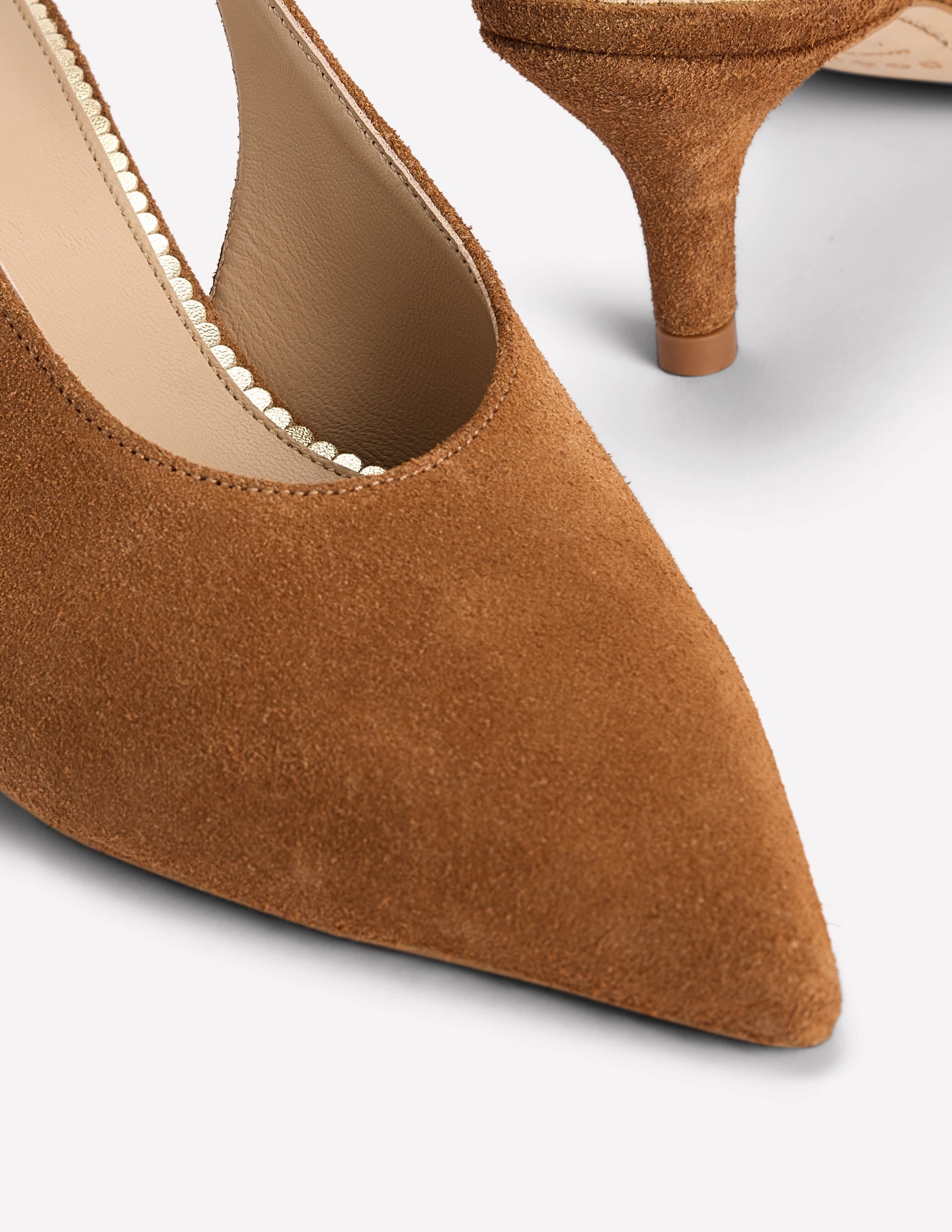 Hochgeschnittene Slingback-Pumps-Hellbraun - Image 5