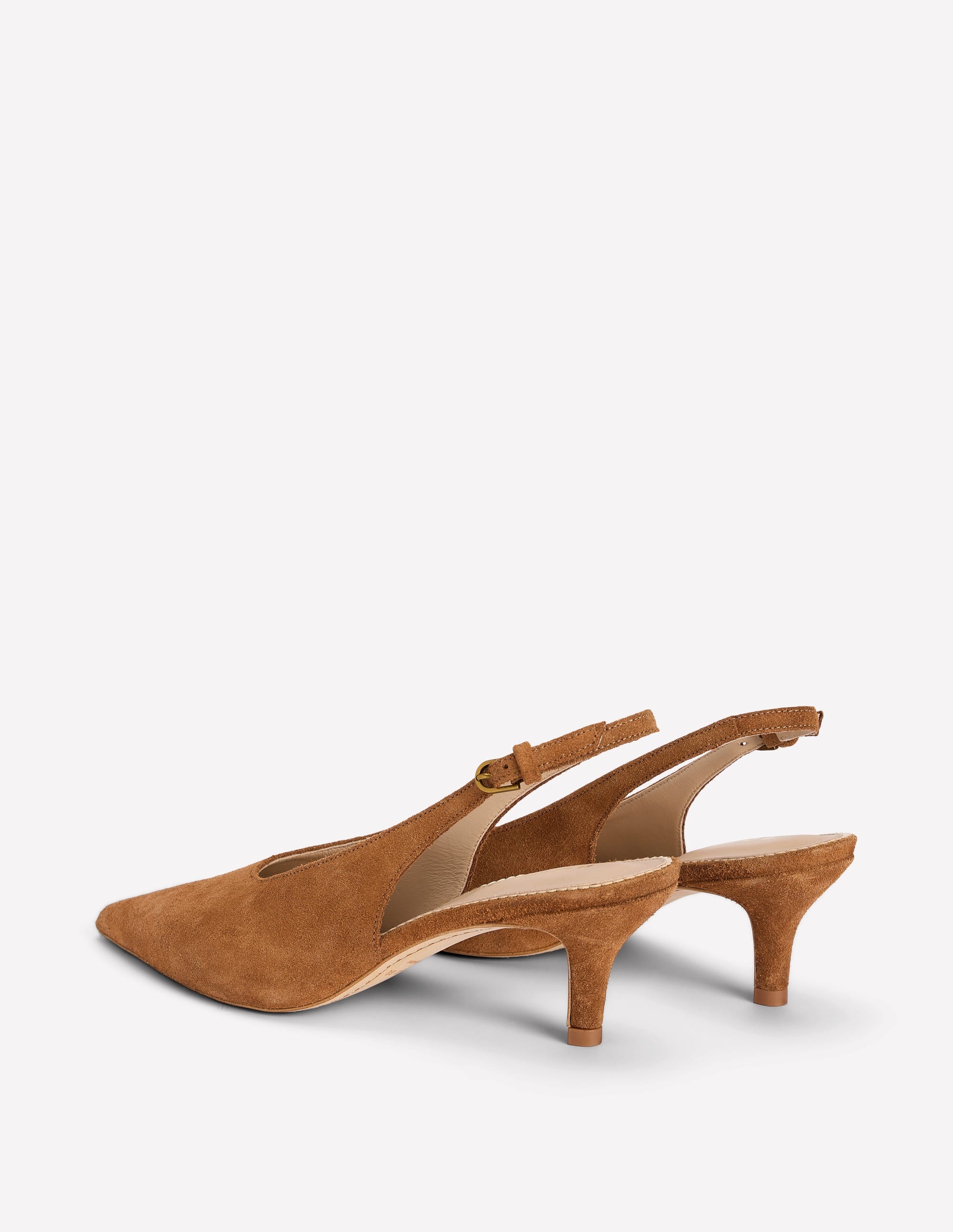 Hochgeschnittene Slingback-Pumps-Hellbraun - Image 6