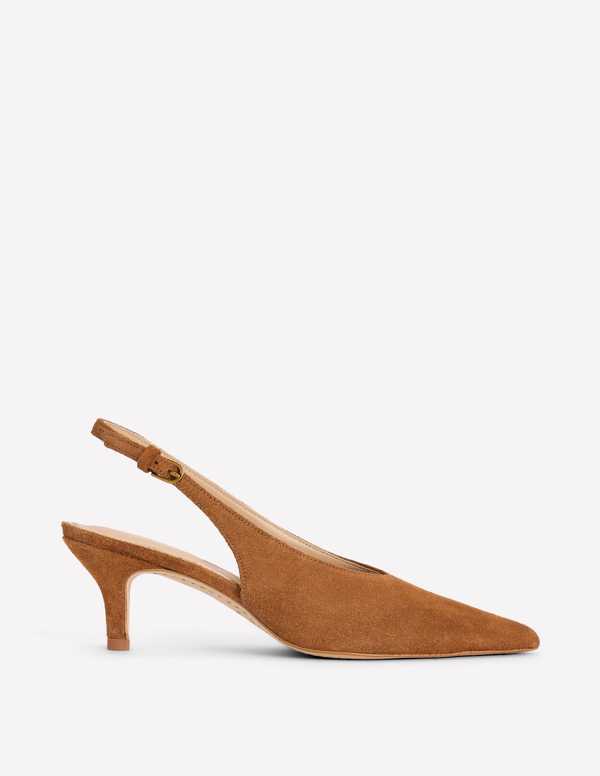 Hochgeschnittene Slingback-Pumps-Hellbraun - Image 1