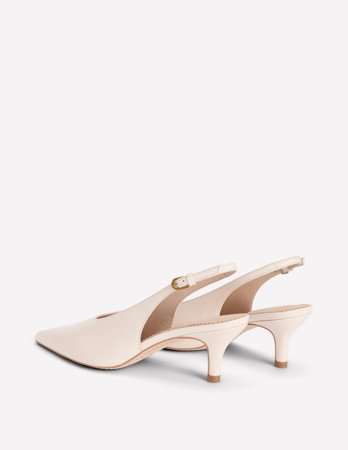 Hochgeschnittene Slingback-Pumps-Beige - Image 6