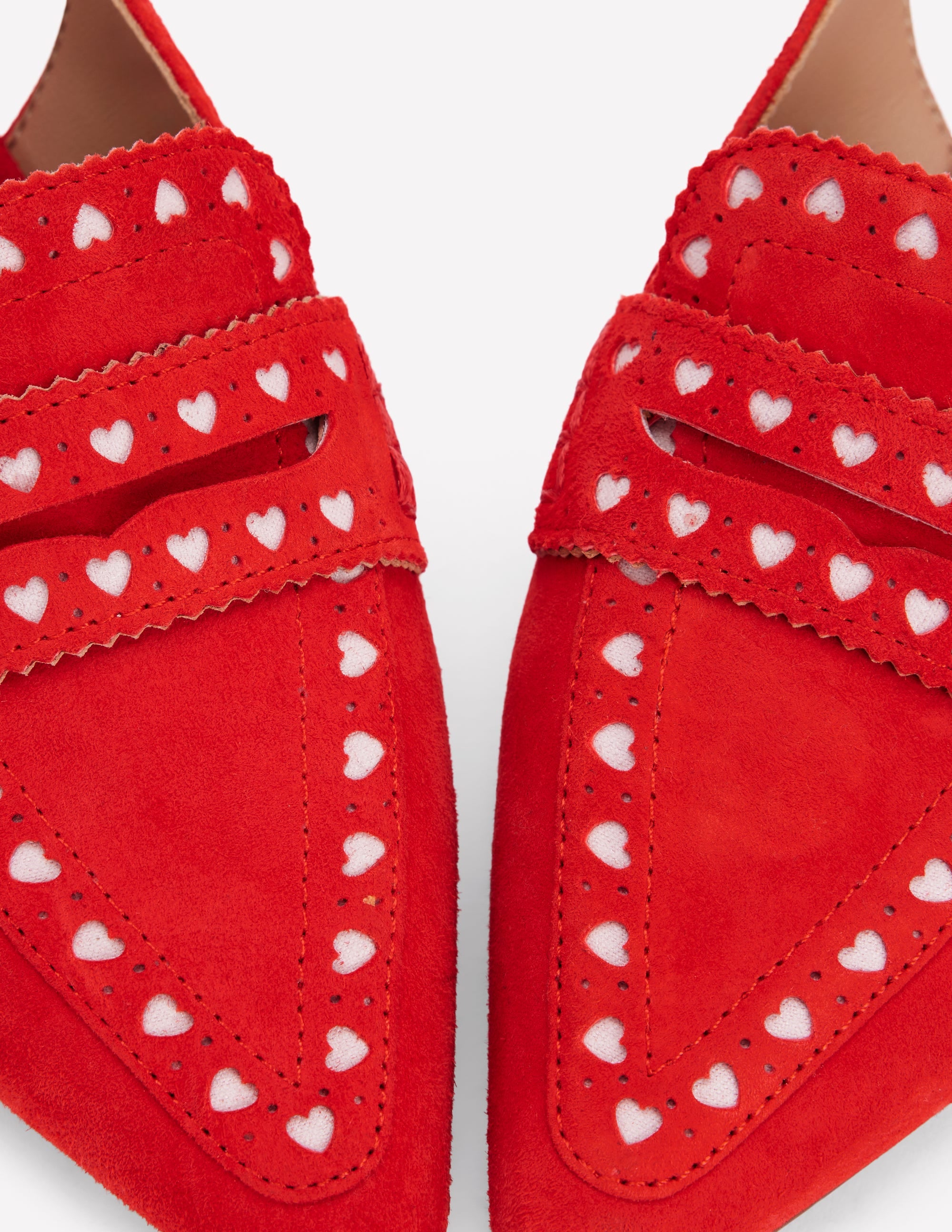 Schuhe im Brogue-Stil mit Fersenriemen und Kitten-Absatz-ROT - Image 5