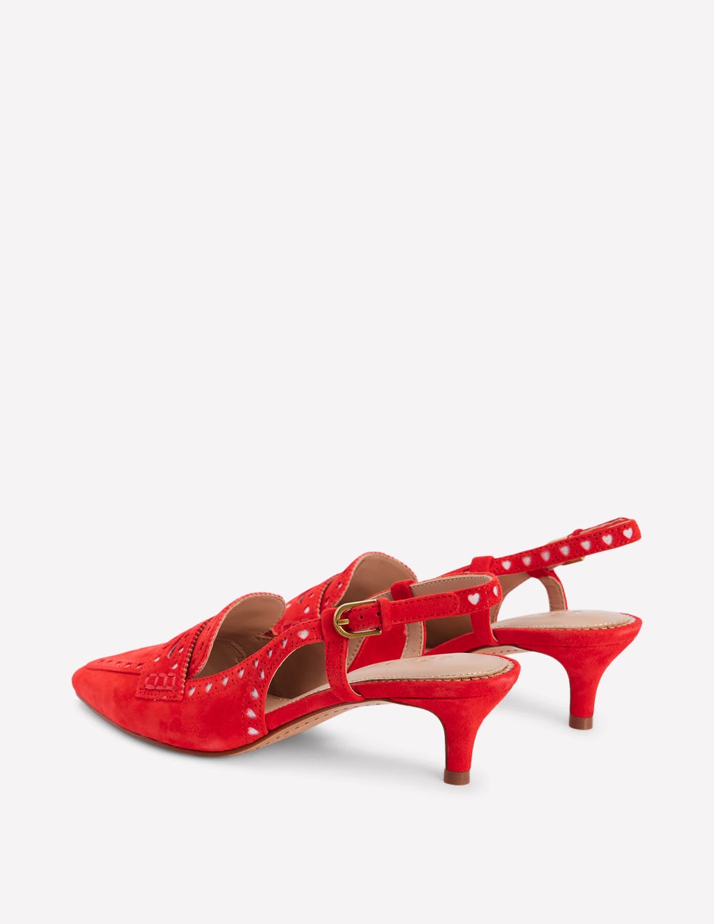 Schuhe im Brogue-Stil mit Fersenriemen und Kitten-Absatz-ROT - Image 6