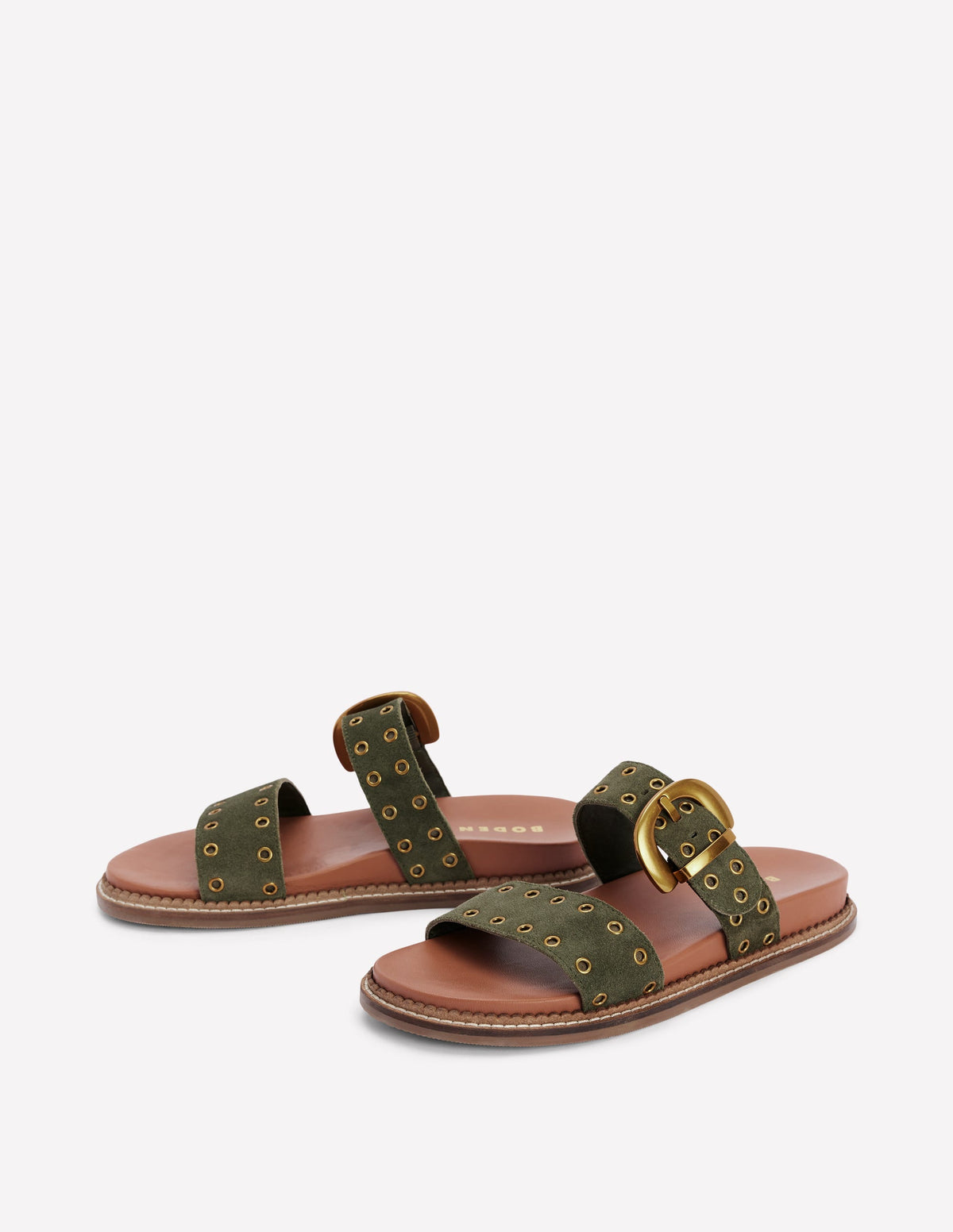 Caryl Sandalen mit Doppelriemen-Dunkles Olivgrün - Image 3