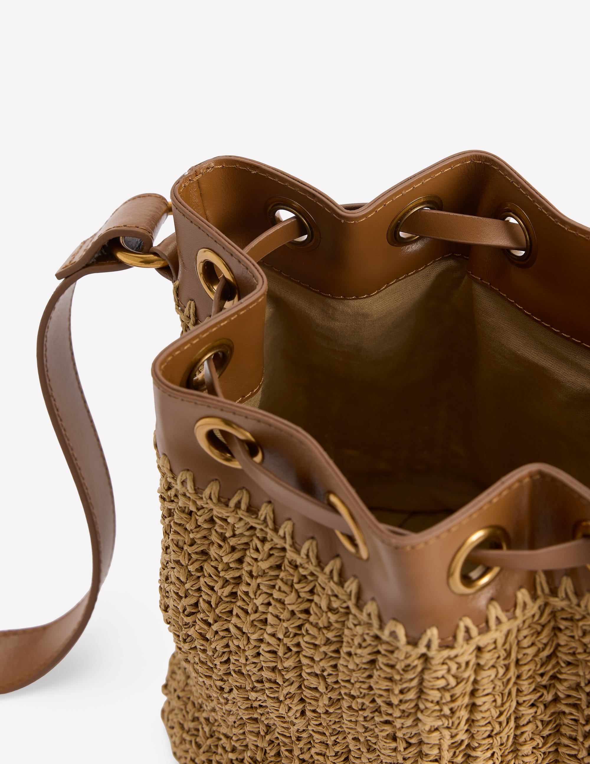 Kleine Beuteltasche aus Stroh-Naturbelassen Bast - Image 4
