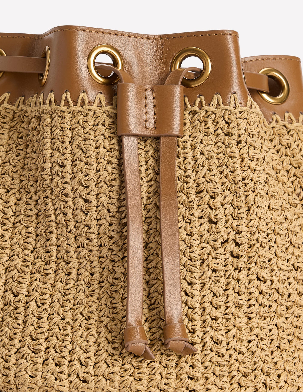 Kleine Beuteltasche aus Stroh-Naturbelassen Bast-5