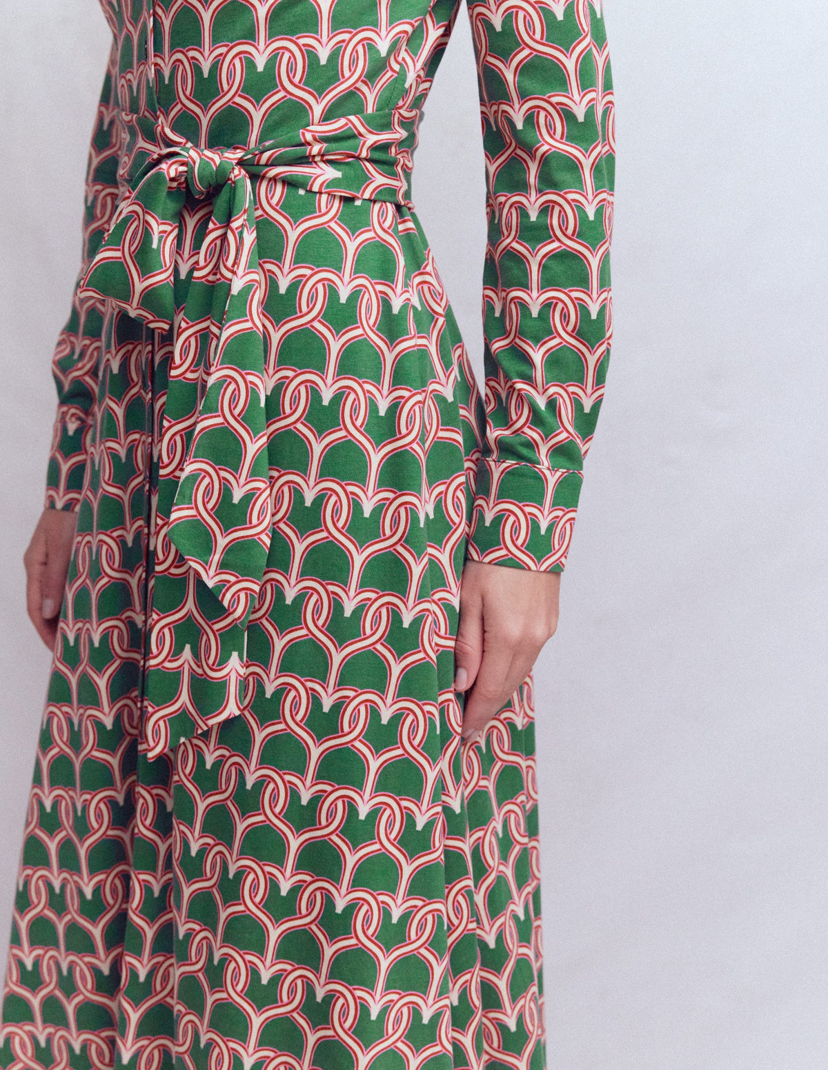 Marcia Jersey-Hemdblusenkleid-Jägergrün, Herzkettenglied - Image 3