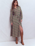 Marcia Jersey-Hemdblusenkleid-Jägergrün, Herzkettenglied
