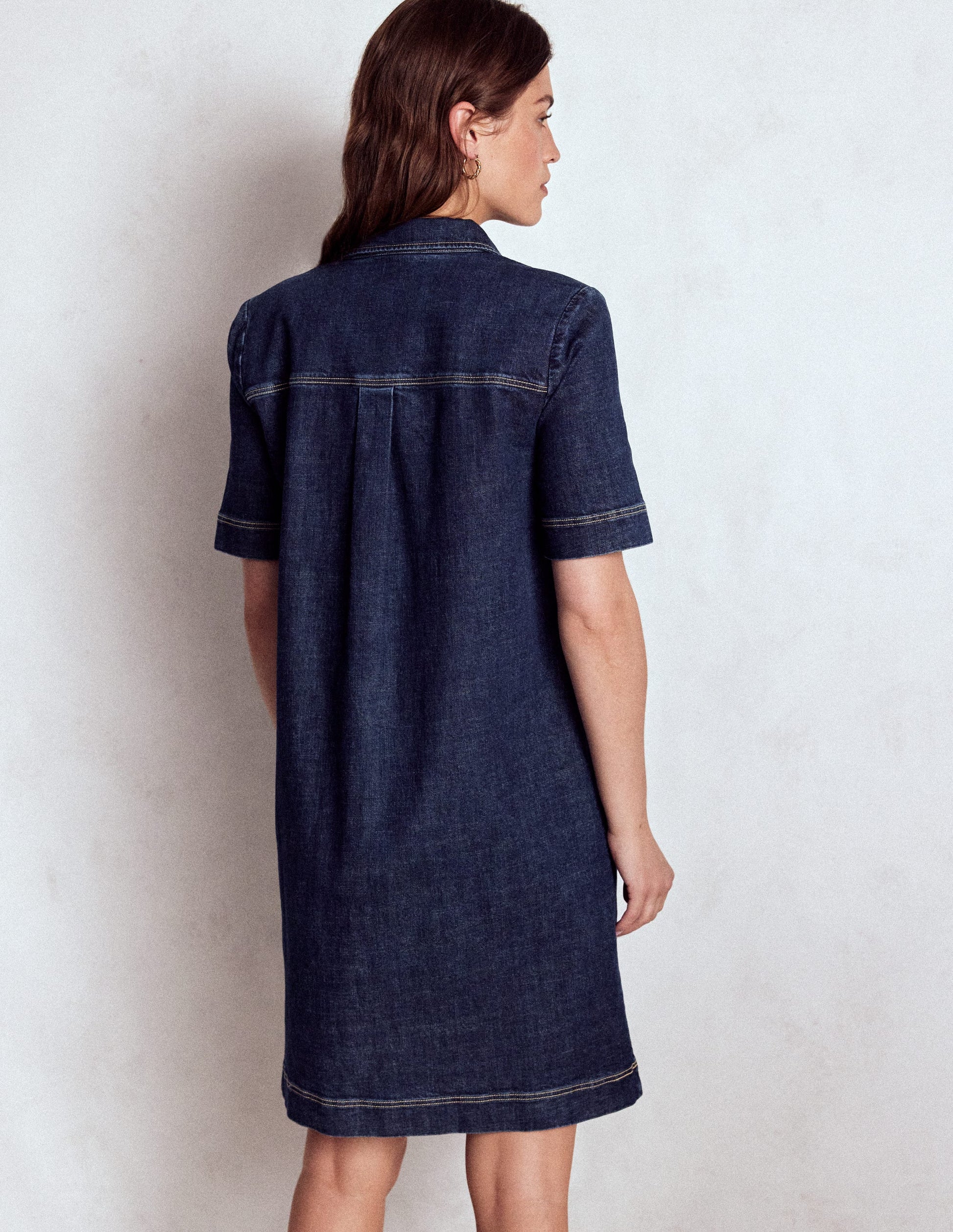 Robe droite Zia à poches-Indigo Foncé-3