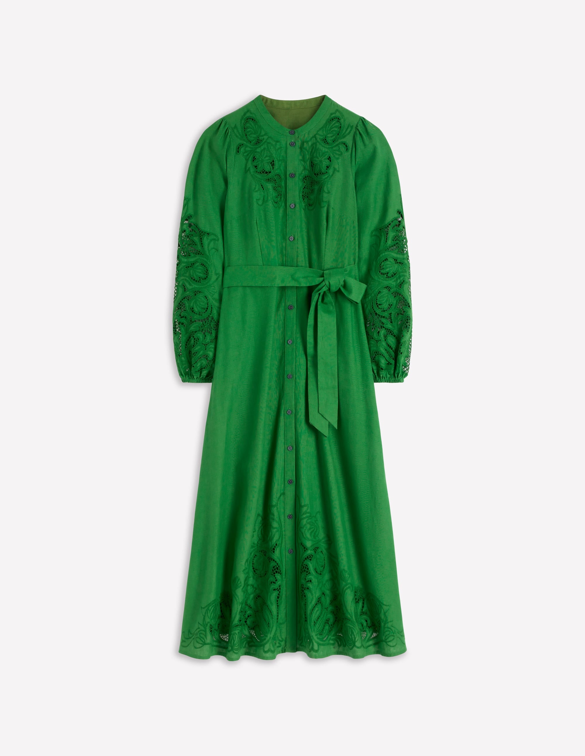 Mae Hemdblusenkleid aus Leinenmischgewebe-Highland-Grün - Image 6