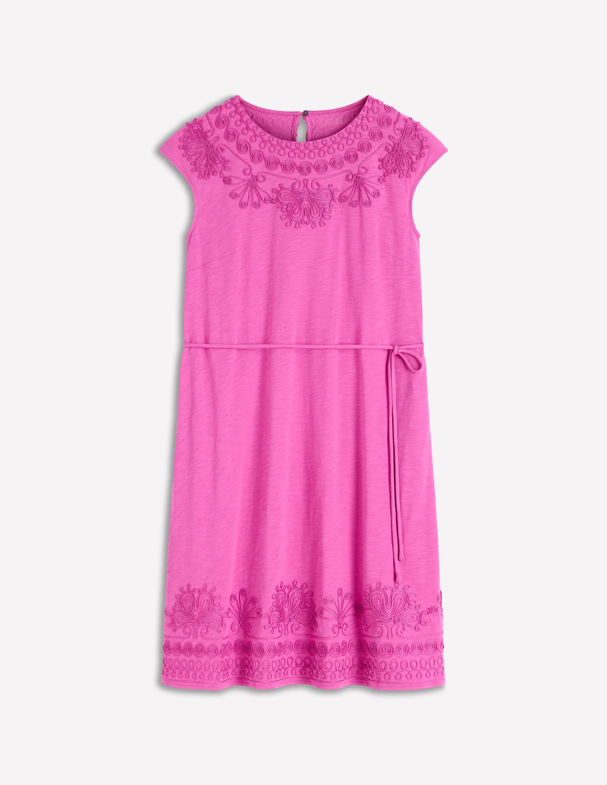 Kurzes Jerseykleid mit Stickerei-Passionsblume - Image 5