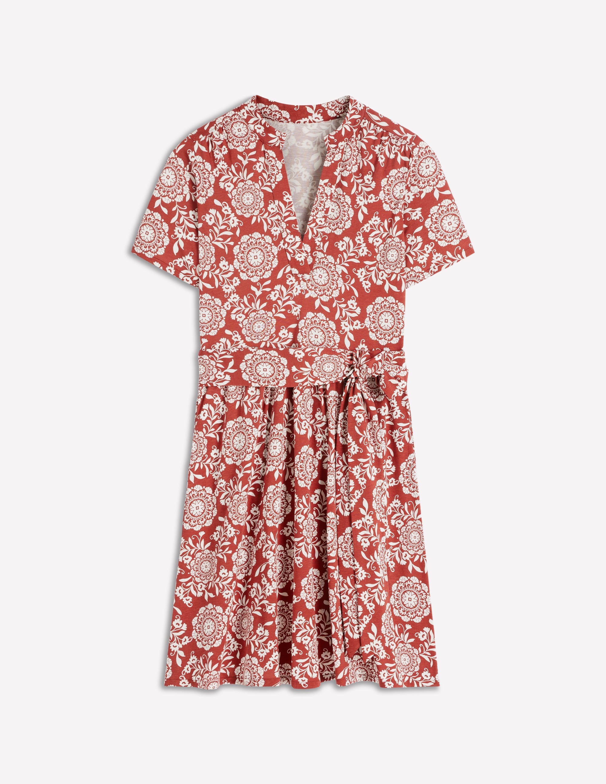 Daisy Ausgestelltes Jerseykleid-Braun, Dekorative Blüten - Image 5