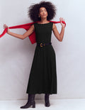Tamsin Jersey-Midikleid-Schwarz